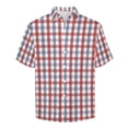 thumbnail image 4 of Vintage Plaid Beach Shirt Red And Blue Hawaiian Casual Shirts Men Vintage Blouses Short Sl, 4 of 5