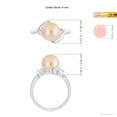 thumbnail image 5 of Angara Classic Golden South Sea Cultured Pearl Bypass Ring in 14K White Gold for Women | June Birthstone Jewelry for Her, 5 of 8