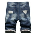 thumbnail image 5 of Leesechin Ripped Jeans Shorts Zipper Slim Casual Denim Shorts Men's Mid-length Pants, 5 of 7