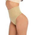 thumbnail image 4 of SHCKE Women's Tummy Control Thong Shapewear High Waist butt Lifting Panties Seamless Thong Shapewear Underwear Apricot, 4 of 6