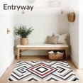 thumbnail image 3 of ODIKA 4'x6' Machine Washable Non-Slip Area Rug, Nordic Inspired Interlocking Chevron with Subtle Boho Symbolism High Traffic Rug with Pad, Black, 659289, 3 of 8