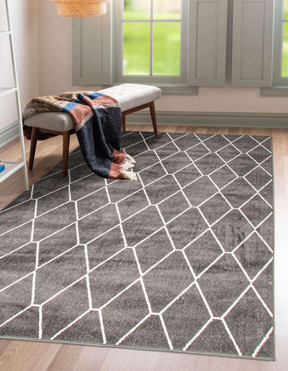 Tapis ECARPET Contemporain pour Salon, Chambre à Coucher, Salle Manger, Collection Diamante