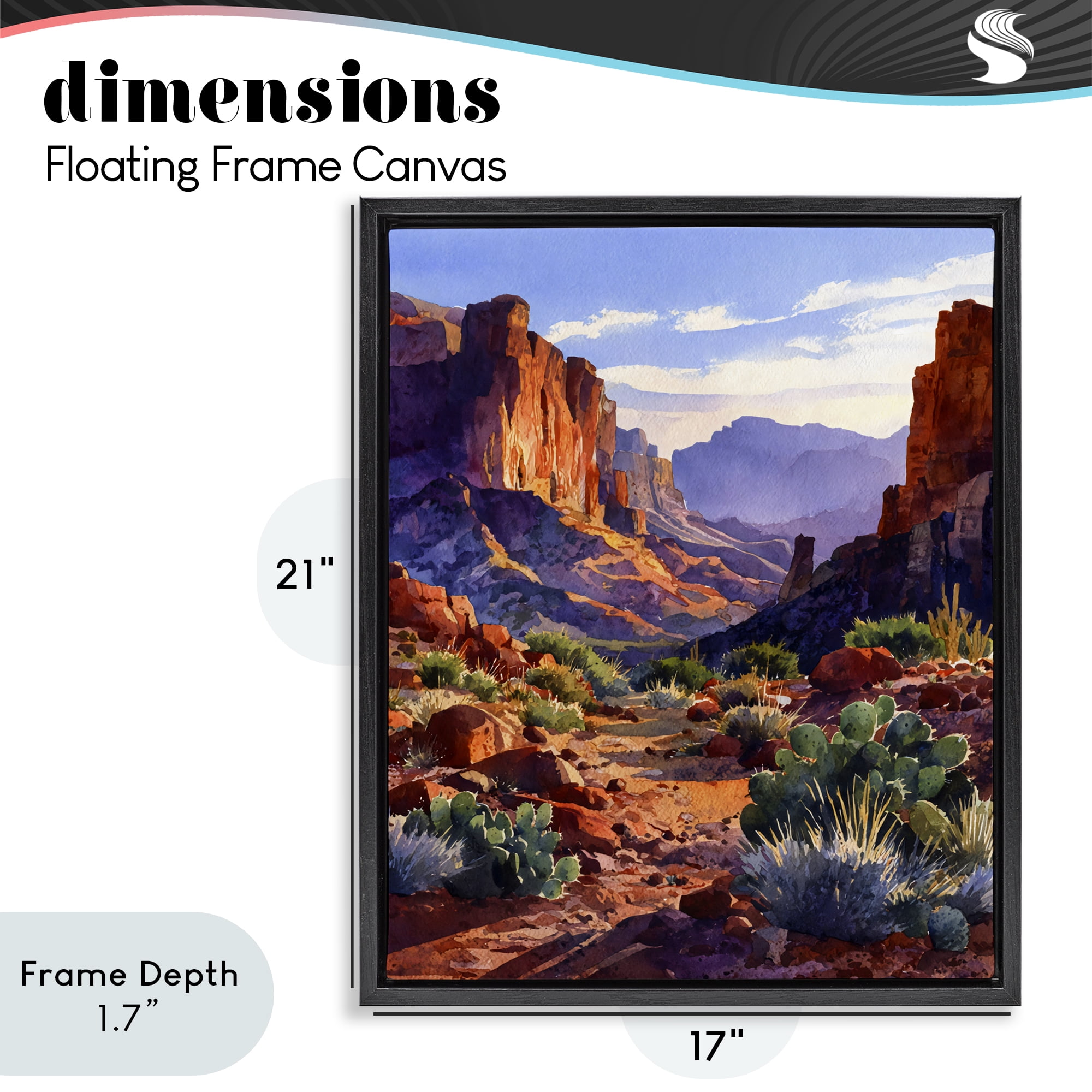 Stupell Industries Western Colors Earthy Desert Black Framed Floater Canvas Wall Art, design by Franklyn Gregory