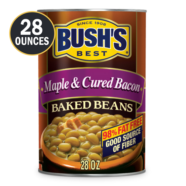Bush's Maple and Cured Bacon Baked Beans, 28 oz Can