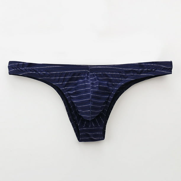 Penkiiy Men's Bikini Briefs Half Hip Low Waist Color Striped