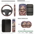 thumbnail image 6 of HUIACONG Car Interior Accessory Kit, with Car Armrest Cushion Key Ring Steering Wheel Cover, 14 Pcs Vintage American Flag Car Seat Cover Set, 6 of 7
