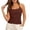Coffee, variant on Summer Tops for Women Solid Summer Style Beaded Collarless Tie Back Tank Top with Back Revealing Pure Color Sporty Top Women's Summer Tank Tops Green M