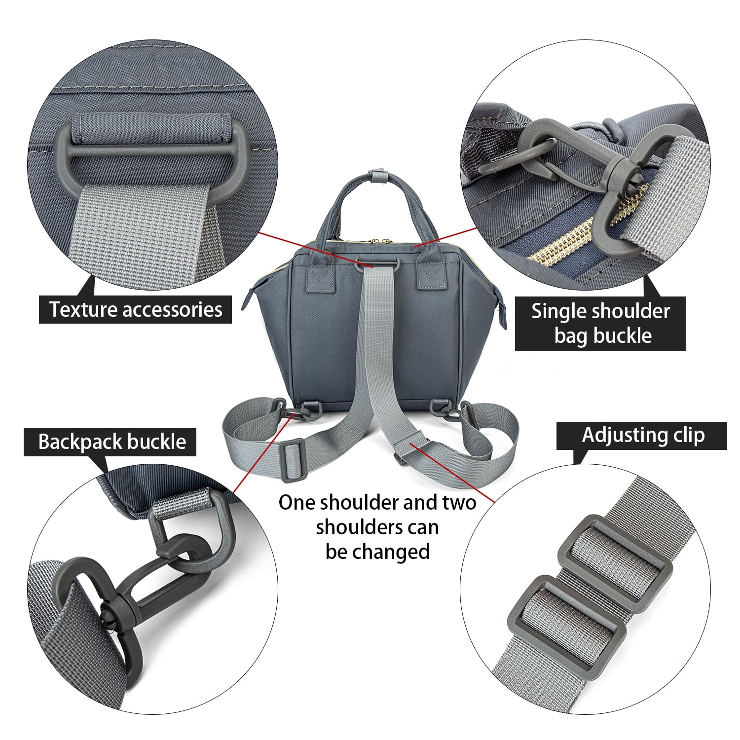Baby Diaper Bag Nappy Backpack Waterproof Multi-Function Convertible Mini Smart Diaper Bag Backpack for Outdoor