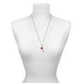 thumbnail image 3 of Delight Jewelry 10mm Red Crystal Drop Silvertone Always My Sister Bar Charm Necklace, 23", 3 of 4