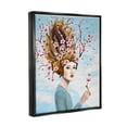 thumbnail image 4 of Stupell Industries Cherry Blossom Girl Botanical & Floral Painting Black Floater Framed Canvas Art Print Wall Art, 17 x 21, 4 of 10