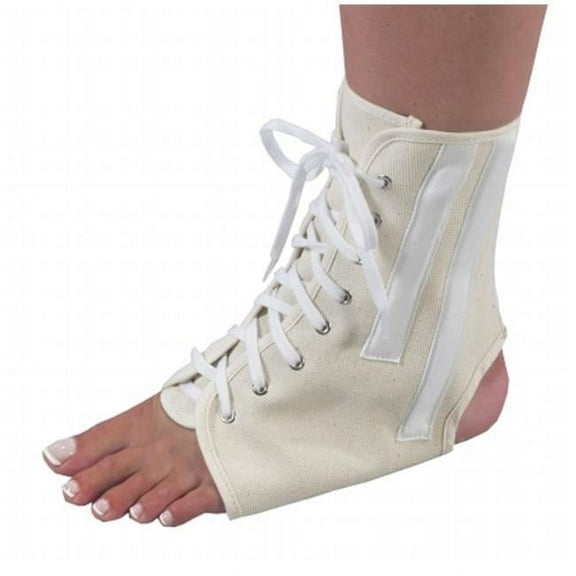 Canvas Ankle Brace With Laces, Beige - Extra Large