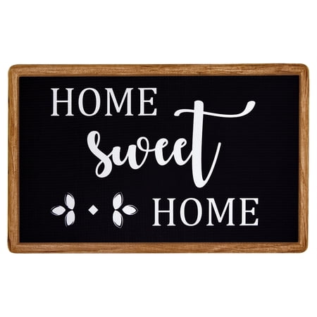 Home Sweet Home Anti Fatigue Mat Non Slip Textured Comfort Standing Floor Mats for Living Dining Room Kitchen Office (18x30 in. Black)