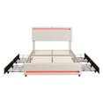 thumbnail image 4 of Upholstered Bed Frame with LED Light, 4 Drawers, Type C USB Ports and Headboard, Full Size, 4 of 8