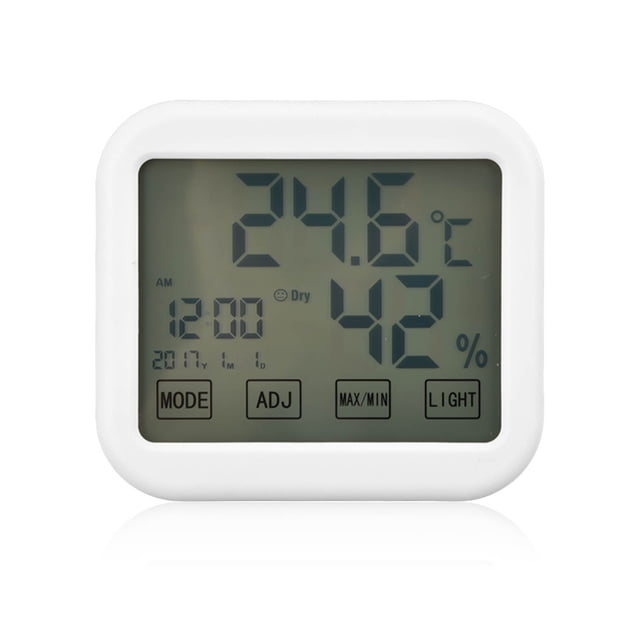 Termómetro digital con función de alarma, alarma y pantalla LCD luminosa.