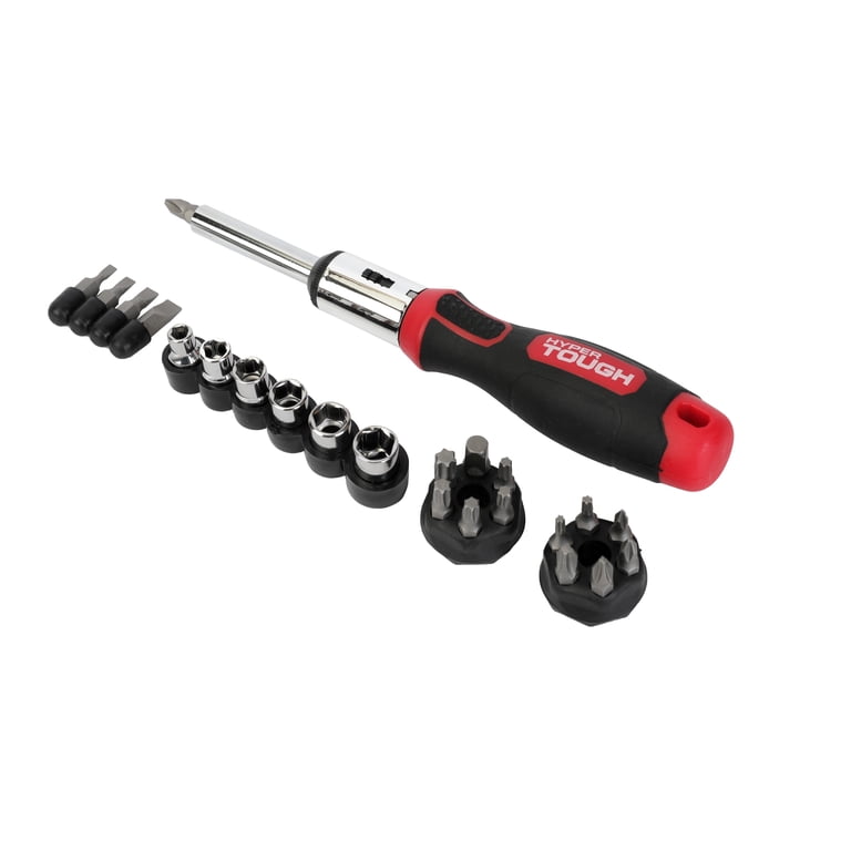 Hyper Tough 24-Piece Ratcheting Screwdriver Bit and Socket Set