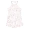 thumbnail image 4 of YONGHS Kids Girls Sequins Dance Leotard Halter Neck Pageant Romper Ballroom Dancewear Costume Pink 10, 4 of 5