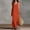 Orange, variant on QUNYINEY A Line Womens Plus Size Dresses Long Sleeveless Cotton Linen Sundress Casual Loose Fit V Neck Solid with Slit Dresses