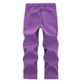 thumbnail image 2 of Boys Girls Winter Snow Ski Pants, Fleece Lined Waterproof Softshell Outdoor Hiking Snowboard Pants with Zipper Pockets Purple L, 2 of 8