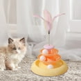 thumbnail image 1 of Juguete con pista de bolas para gatos Fernando rodillo de juguete amarillo 3 niveles, 1 of 8