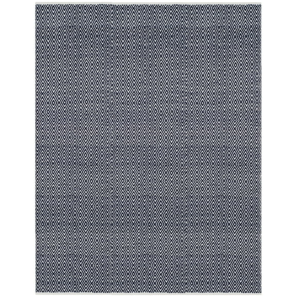 SAFAVIEH Boston Victoria Geometric Cotton Area Rug, Navy, 5' x 8'