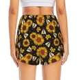 thumbnail image 3 of Picia Sunflowers And Bww Pattern Women's 2 in 1 Athletic Running Shorts High Waisted Workout Casual Gym Sweat Shorts with Comfy Liner Zipper Pockets-Large, 3 of 9