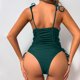 thumbnail image 5 of Trajes de baño de una pieza para mujer, traje de baño de bikini con tirantes y espalda descubierta de color liso para mujer, 5 of 5