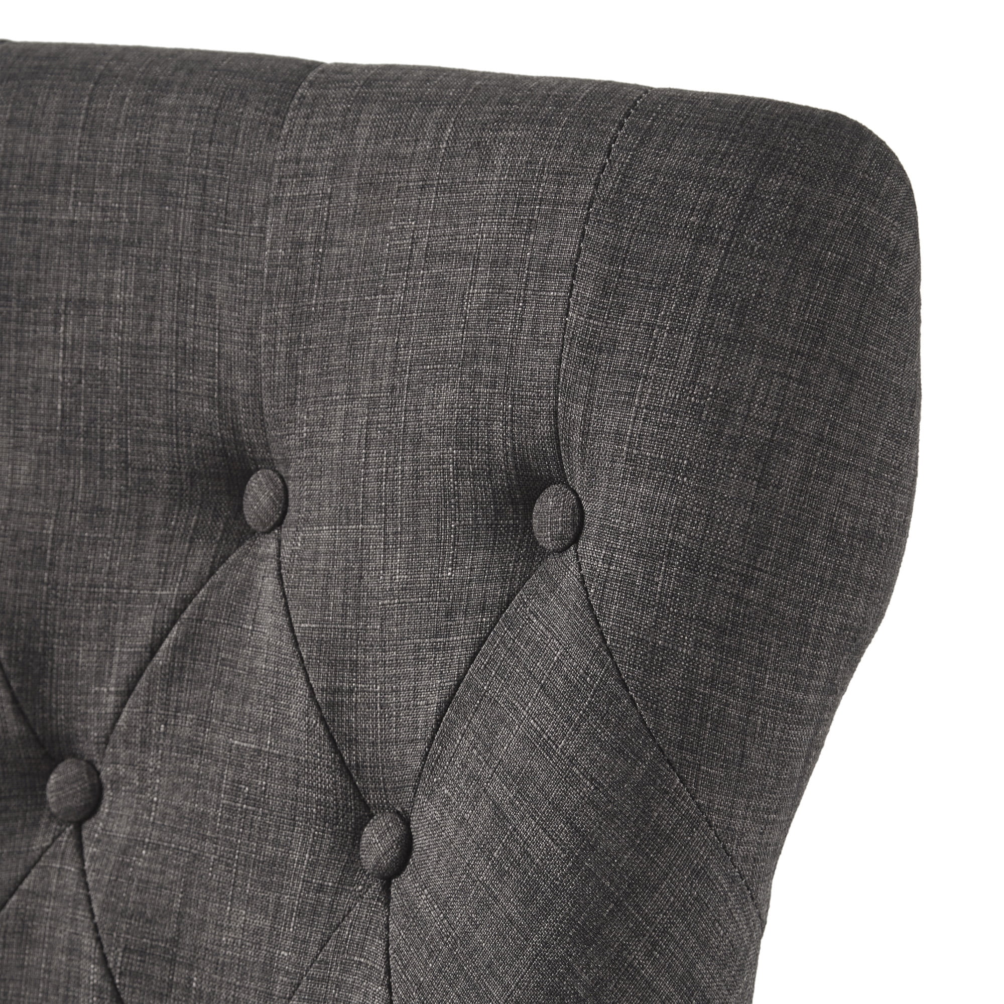 Weston Home Kirk Button Tufted Dining Chair, Set of 2, Dark Grey