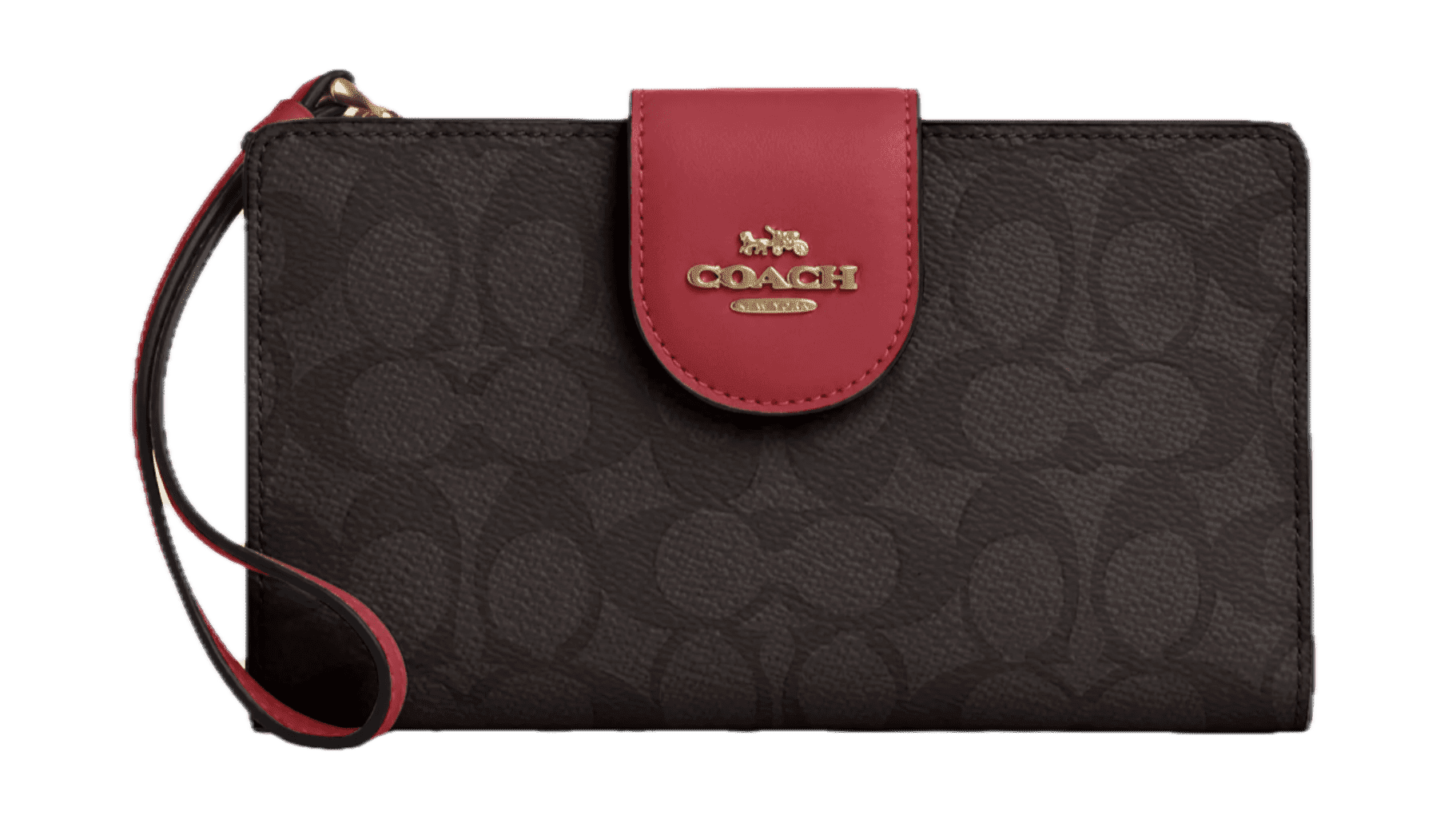 COACH 73738-V5CRR Smooth Leather Slim Accordion Zip Carnation