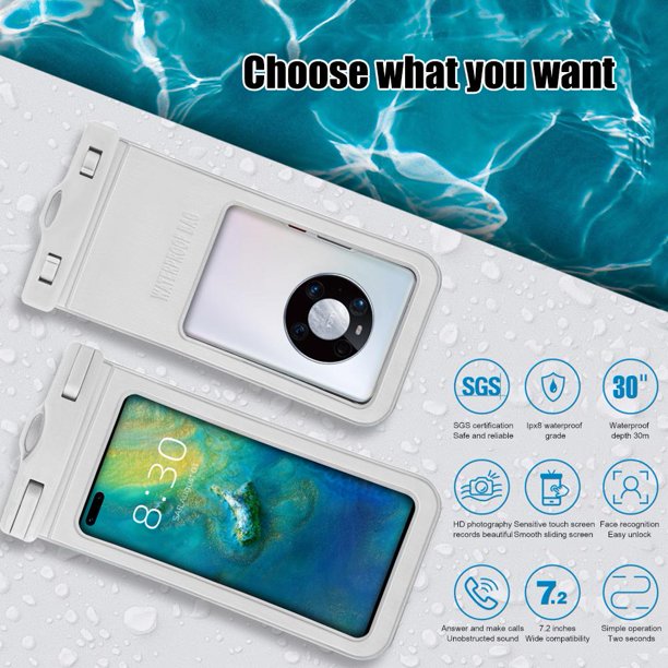 Deportes Acuáticos Bolsa protectora impermeable para teléfono móvil para nadar bajo el agua (blanco) Ehuebsd Para Estrenar