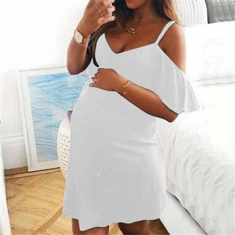 white bodycon maternity dress