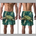 thumbnail image 3 of luoweisi Men's Beach Shorts Quick Dry Swim Trunks with Mesh Lining Sea Turtle M, 3 of 5