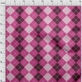 thumbnail image 3 of oneOone Cotton Silk Pink Fabric Argyle Check Quilting Supplies Print Sewing Fabric By The Yard 42 Inches Wide, 3 of 4