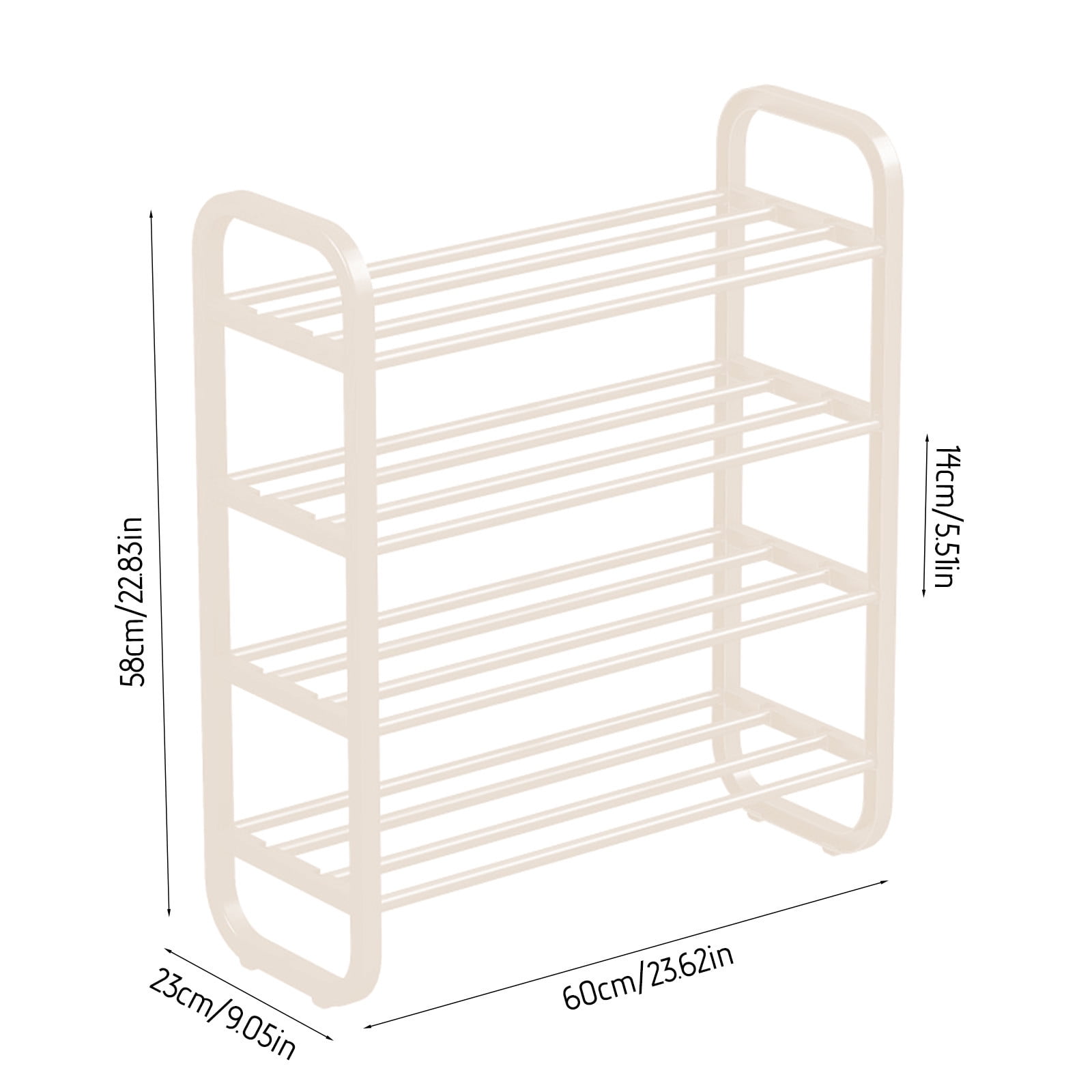 Mlkoz Shoe Rack for Closet Clearance! Shoe Rack-Shoe Rack Storage Organizer With 4 Tiers Metal Shelves For Bedroom- Closet- Entry- Dorm Room (White)