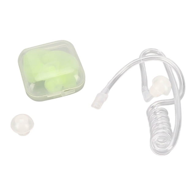Tubo de bobina acústica Tubo acústico de repuesto universal con tapones para los oídos de silicona para auriculares de radio bidireccional Tapón para los oídos verde