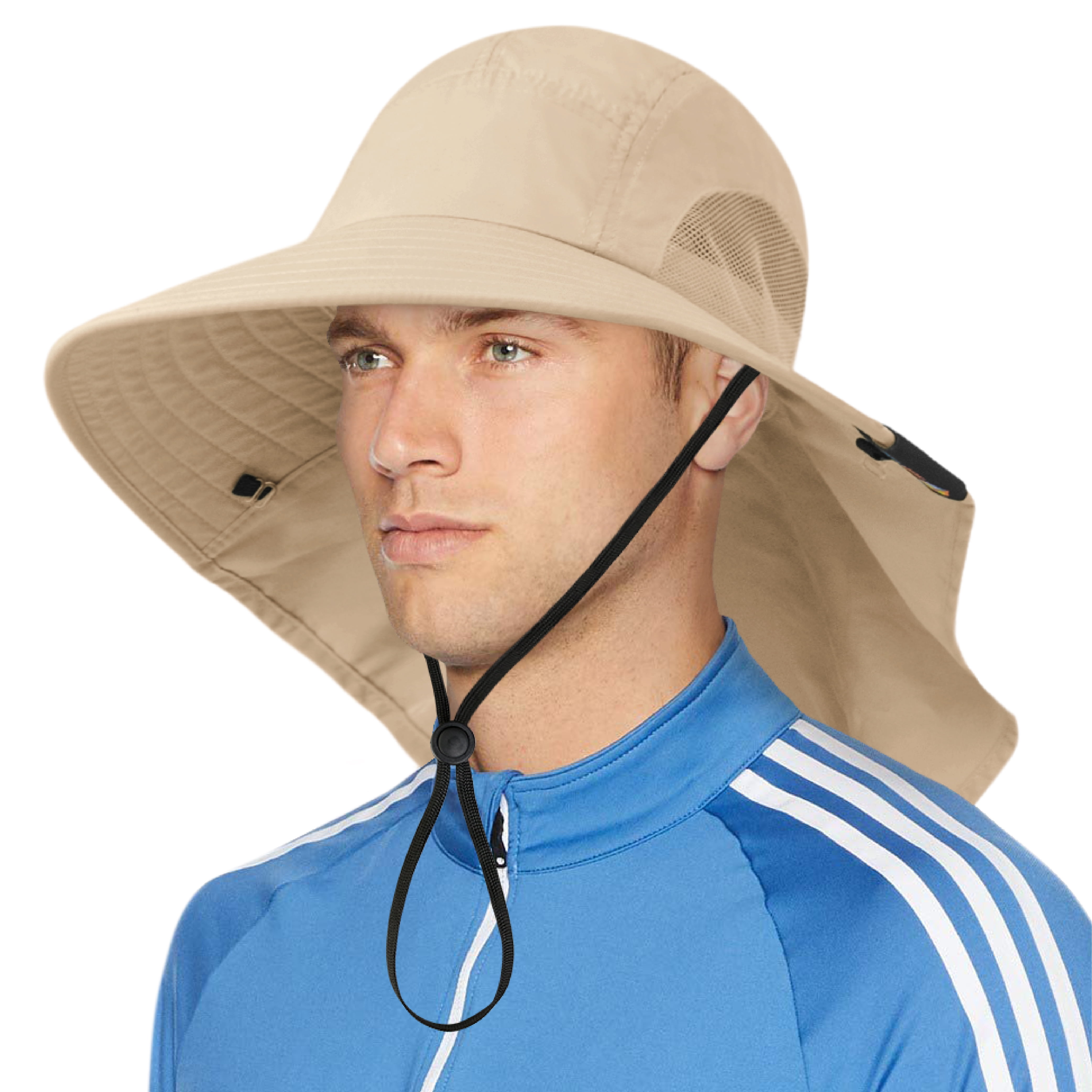 Outdoor Fishing Hiking Hat UV Sun Protection Wide Brim Neck Face Flap Cap Men 