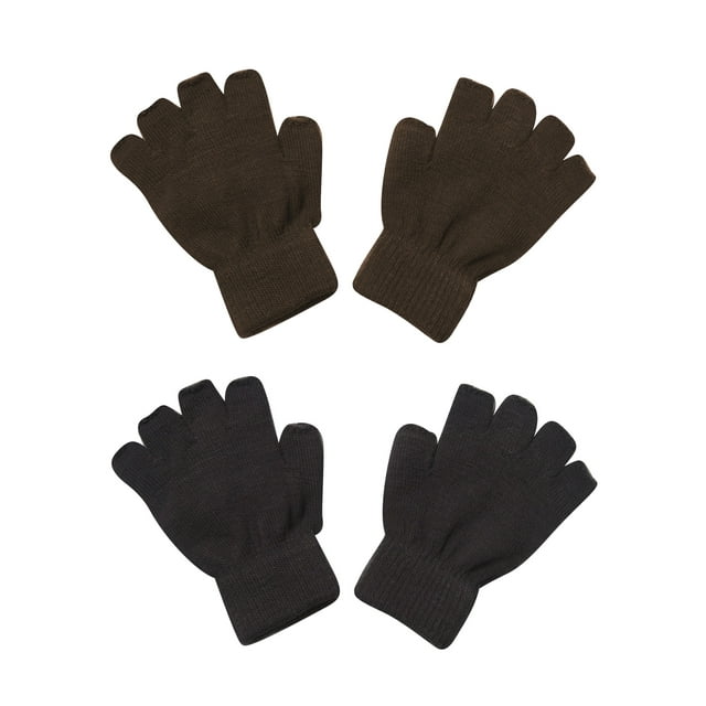 Gravity Gants Sans Doigts pour Enfants - 2 Pack - Noir/marron