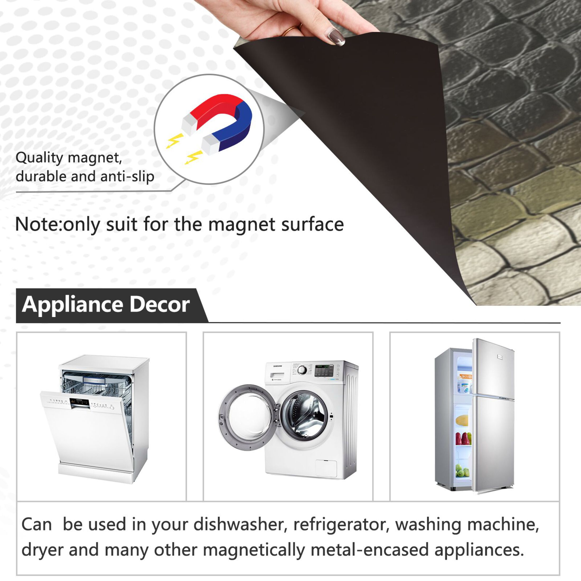 Dishwasher Magnetic Refrigerator Magnet Cover Sticker Home Decorative 23"x26" Greenish-brown Snake Skin Print Pattern