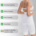 thumbnail image 3 of Farmacell Women's High-Waisted Shaping Shorts with Flat Tummy and Push-up Effect, Made in Italy, White, S, Cod. 603, 3 of 10