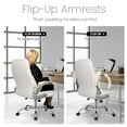 thumbnail image 4 of NEO CHAIR Executive Office Chair, Ergonomic High back Cushioned, Wide White Leather Seat 8 Hours Heavy Duty Design, Flip Up Armrest Computer Desk Chair, White, 4 of 6