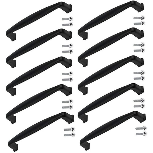 10 unidades de manijas de puerta de armario moderno, manijas de aleación de zinc, palo de puerta de muebles retro negro mate, decoración retro para cajón de gabinete, bufé Wi Feliz Sencillez