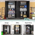 thumbnail image 6 of SOLAURA Rolling Metal Garage Storage Cabinet with Locking Doors and Adjustable Shelves, 73-inch Black Rolling Steel Tool Cabinet for Home Office, Garage, Warehouse, 6 of 9