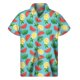 thumbnail image 3 of Camisa hawaiana con estampado de sandía tropical, camisa de verano de calle de manga corta con botones y estampado 3D de frutas, ropa para hombre, blusa con solapa, 3 of 5
