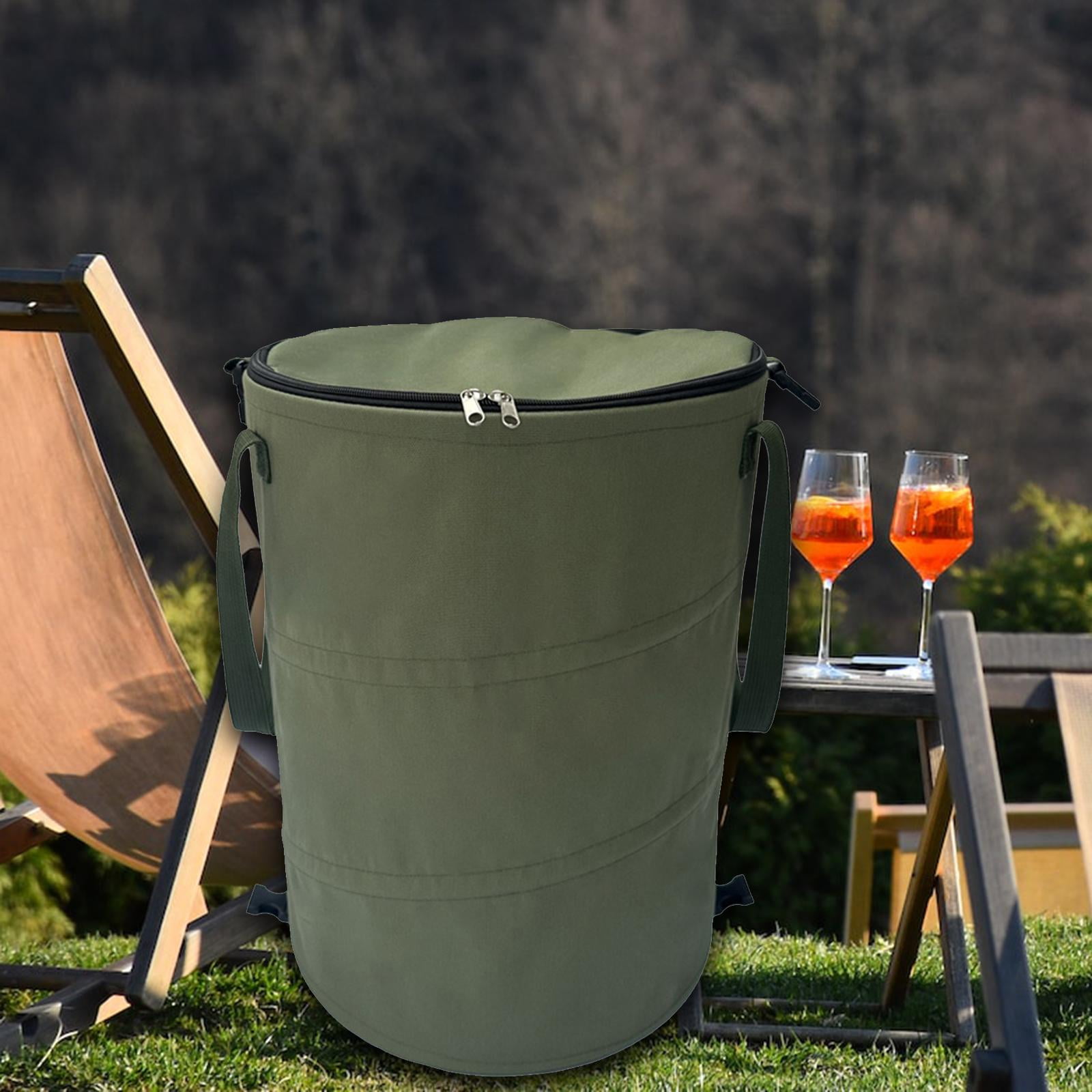 JOYDING 10 Gallon Pop-Up Trash Can Reusable Outdoor Camping Trash Can  Garden Yard Trash Bag