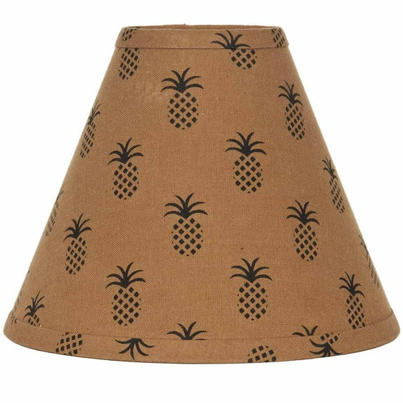 Pineapple Town Jacquard Mocha and Black 14" Washer Fabric Lamp Shade by Raghu