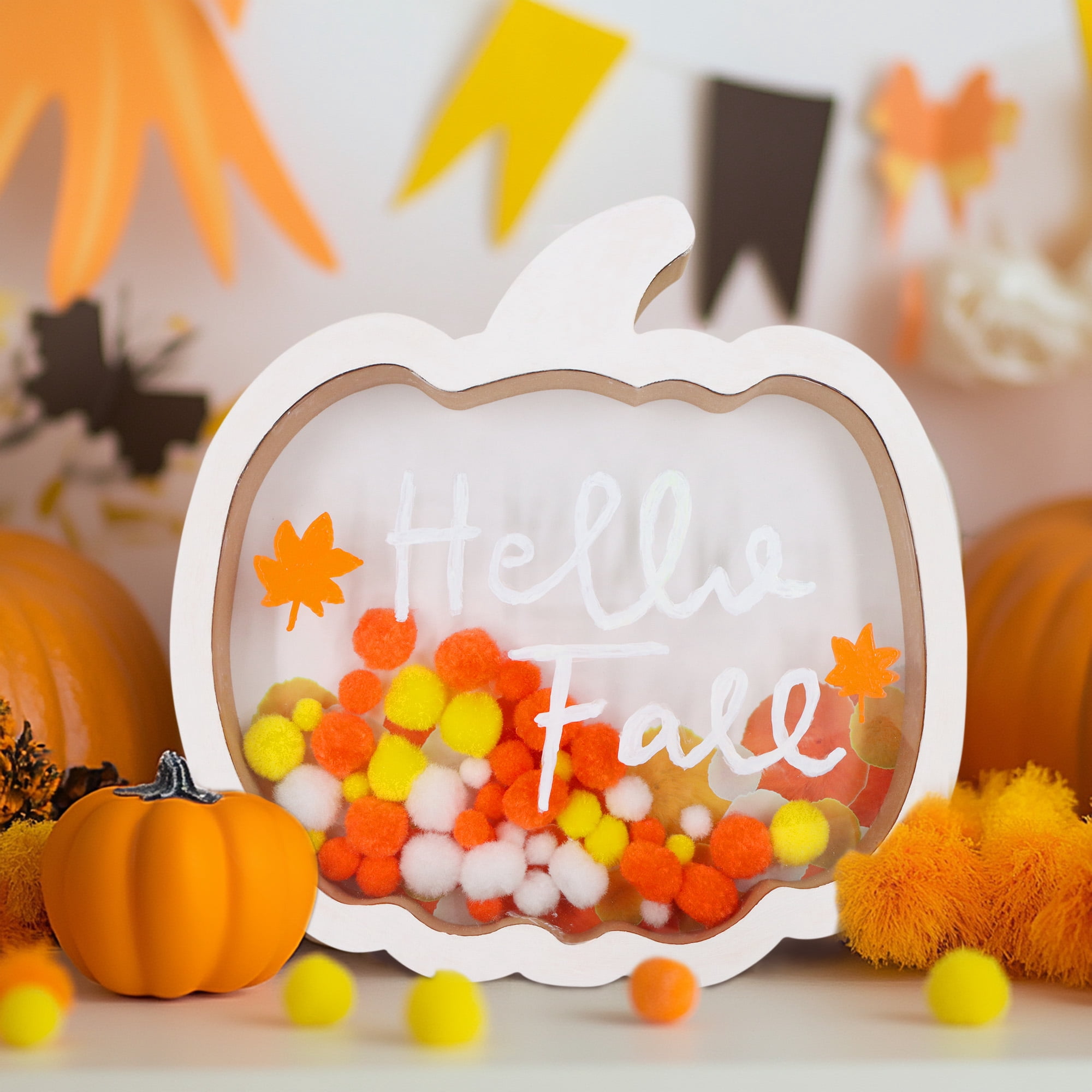 Make Your Own Fillable Pumpkin,for Fall and Halloween Decoration, 9x9 inch MDF Pumpkin, Non-Brand