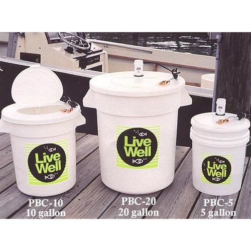 Marine Metal PBC5 5Gallon Aerator Fishing Bait Bucket