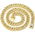 thumbnail image 4 of ESTILO Cadena de eslabones cubanos para hombre Collar cubano de Miami Cadena de acero inoxidable con corte de diamante y plata de oro de 18 quilates para hombres Joyería de hip hop helada de 13 mm y 1, 4 of 5