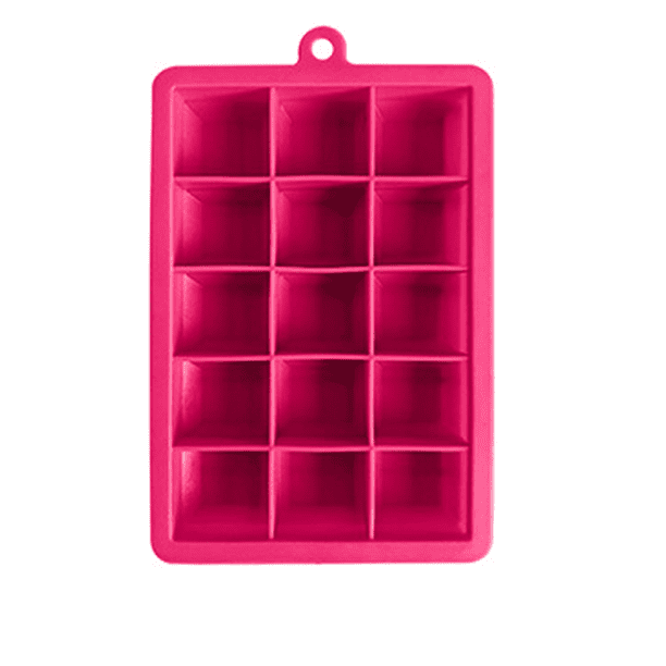Molde para cubitos de hielo Bandeja de hielo de silicona de 15 rejillas con tapa - rosa roja MFZFUKR CPB-US-CJZ145-6
