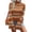 Orange, variant on Fair Isle Sweater for Women Retro Nordic Cable Crewneck Sweater Knit Vintage Sweater