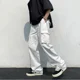thumbnail image 2 of Pantalones casuales holgados de algodón blancos para hombre, con múltiples bolsillos, estilo funcional, los más vendidos de Shopee, comercio transfronterizo, pantalones de trabajo, 2 of 4